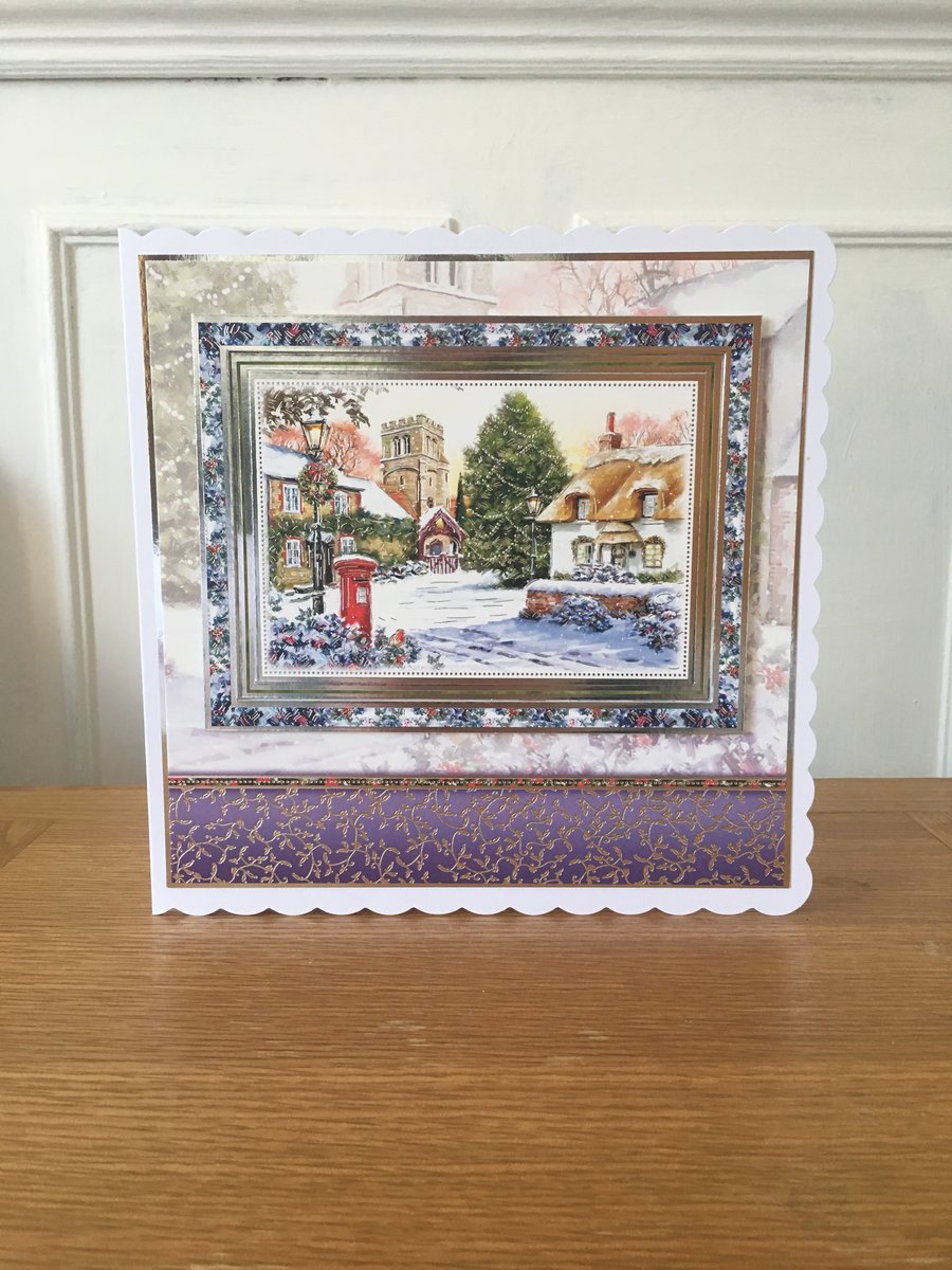 Traditional Christmas Card - Large Card 8 inches x 8 inches