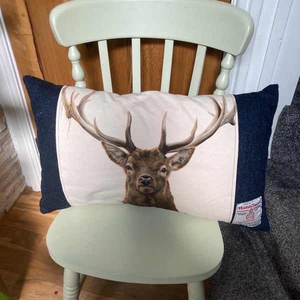 Harris Tweed Stag Cushion