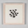 Lino Print - Thirteen Starlings - bird art, bird print, 