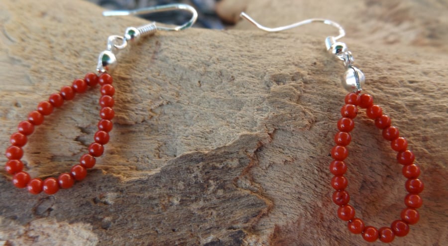 Red Coral Sterling silver earrings