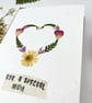 Handmade Mother's Day, Birthday Card, Real Pressed Flower Heart - Image 2