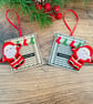 Santa in a Fireplace Christmas Hanging Decoration Personalised Gift - Image 2