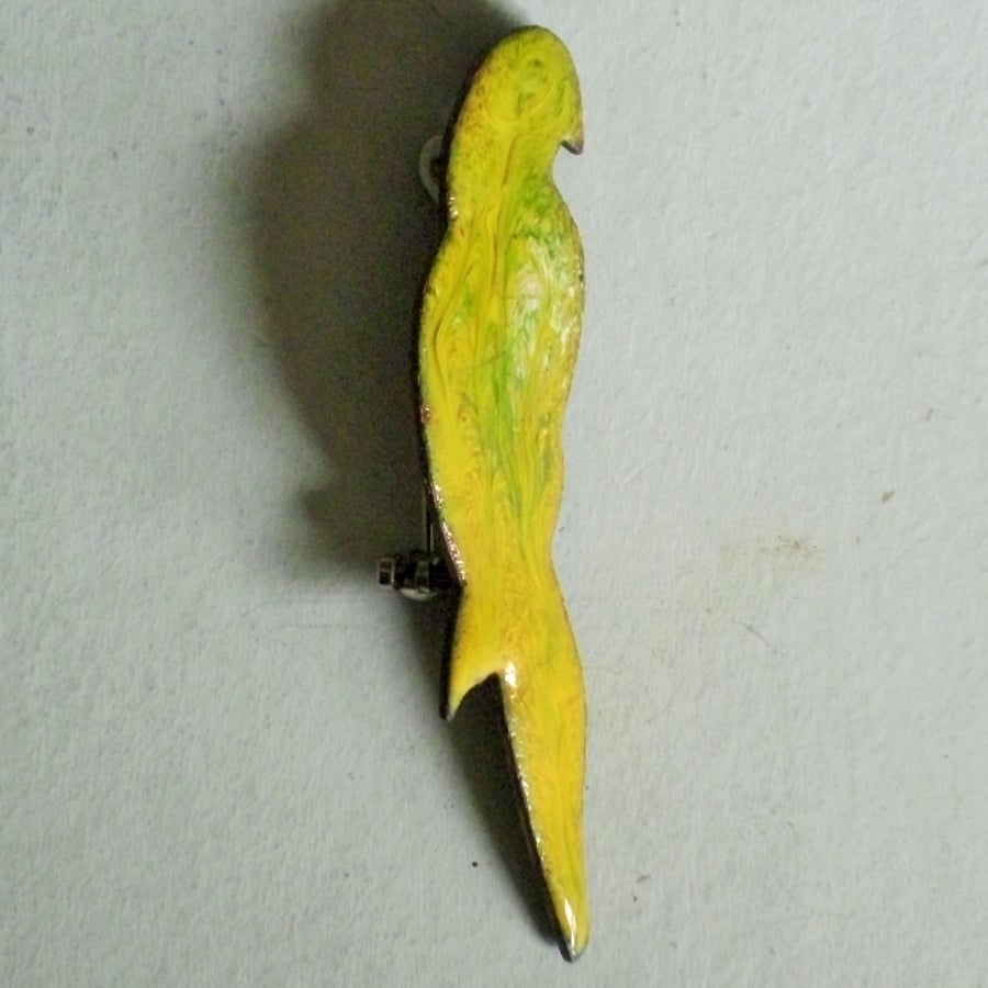 large brooch - yellow parrot