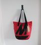 Large Red Sailcloth Beach Bag – Oversized Family Tote with Original Black M - Image 2