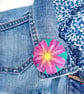 Machine embroidered flower brooch - Image 5