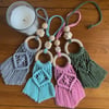 Handmade Macrame Car Charm, Diffuser, Rear View Mirror Macrame, Boho Art