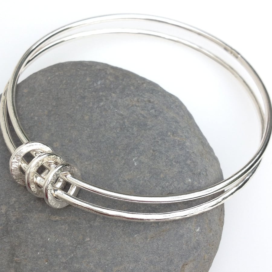 Silver ringed bangle , Family Bangle