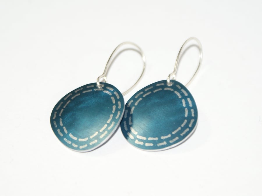 Coastal dark blue small drop earrings