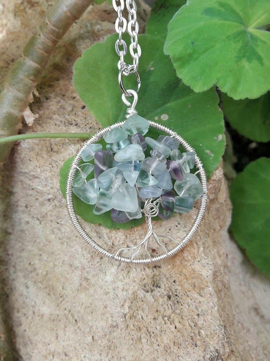 Tree of Life with Fluorite Gemstone