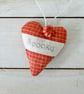 SPOOKY HALLOWEEN HEART DECORATION - orange checks, pumpkin charm