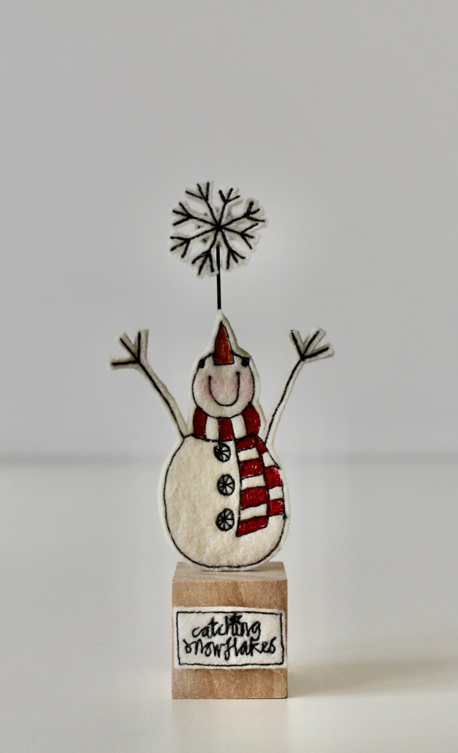 'Catching Snowflakes' - On the block Christmas Decoration