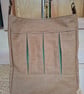 Sand denim box pleat bag