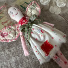 Handmade Cloth Doll With Vintage Wings 