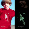 ALIEN IN ROCKET Glow in the dark t shirt