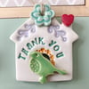 Small Ceramic bird house decoration Thank You