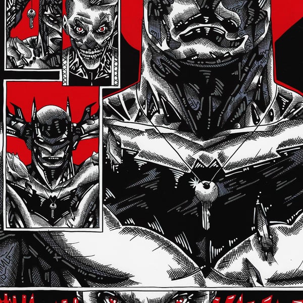BATMAN COMIC PANEL INKS A4