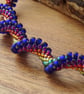 Spiral rainbow necklace, unusual twisting rainbow beaded jewellery - Image 2