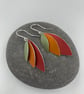 Aluminium layered parrot wing earrings red orange yellow