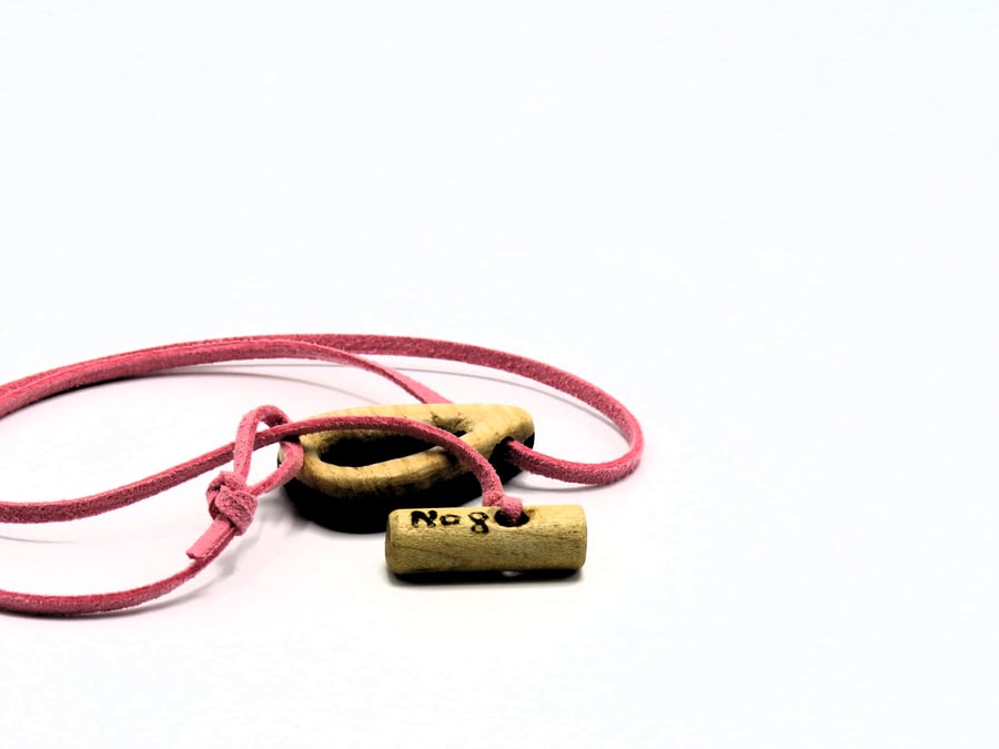 Hand carved Pierced Amulet pendant & Necklace. SKU-N08