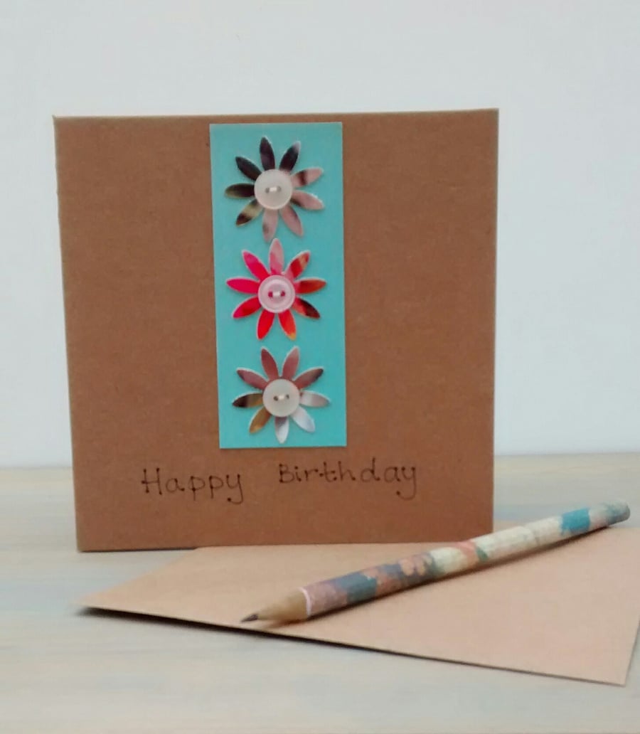 Birthday Card, Flowers, Eco Friendly