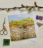 Russet Meadows Landscape, Blank Greetings Card