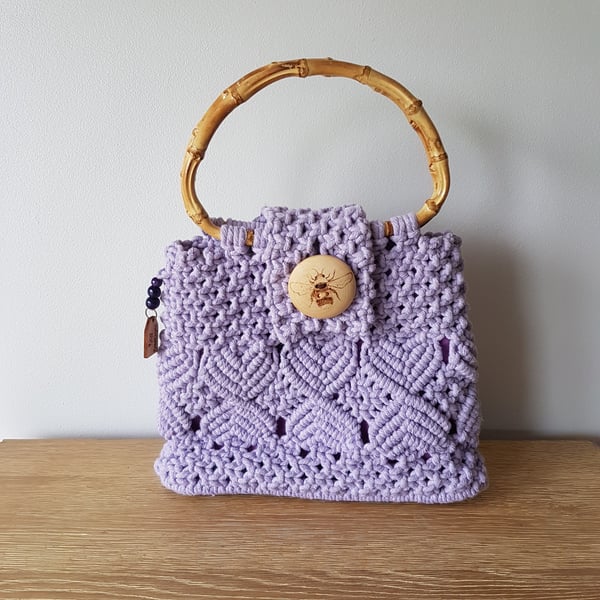 Lilac Macrame Handbag