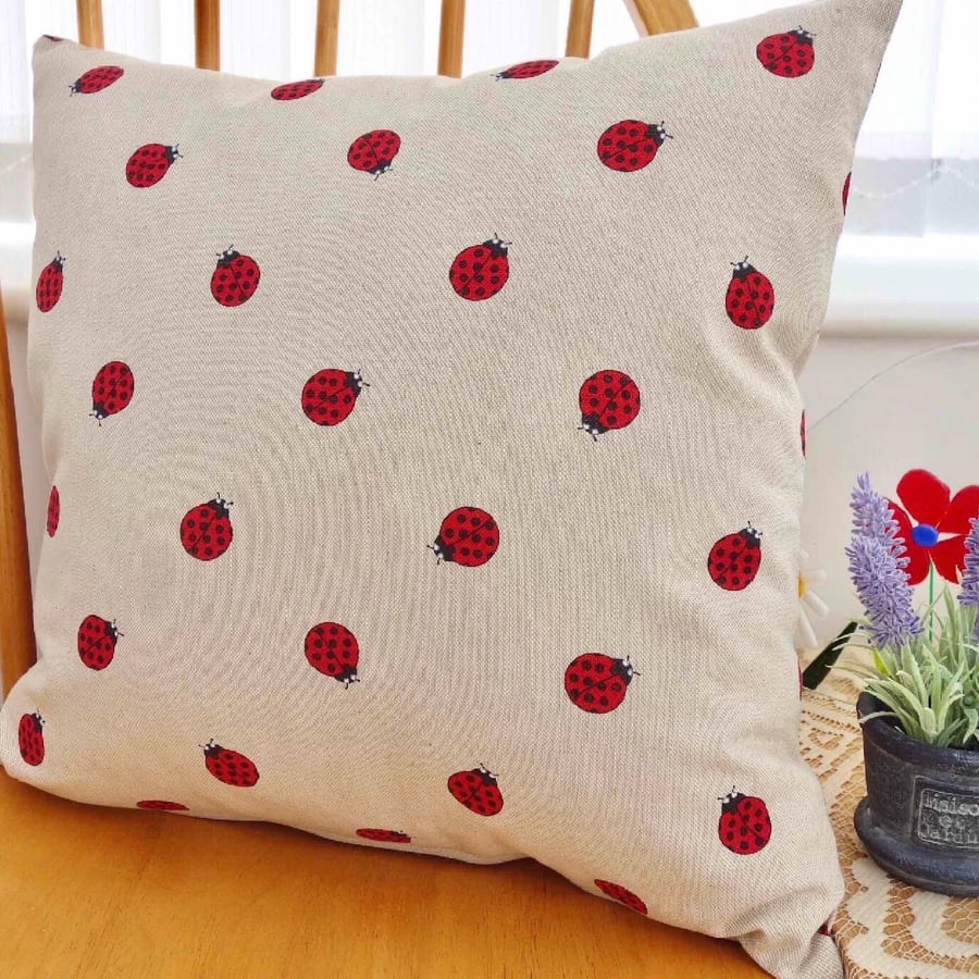 Feature Cushion: Ladybirds