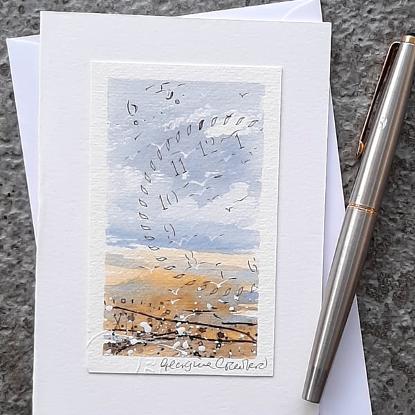 Handpainted Blank Card. OOAK Watercolour