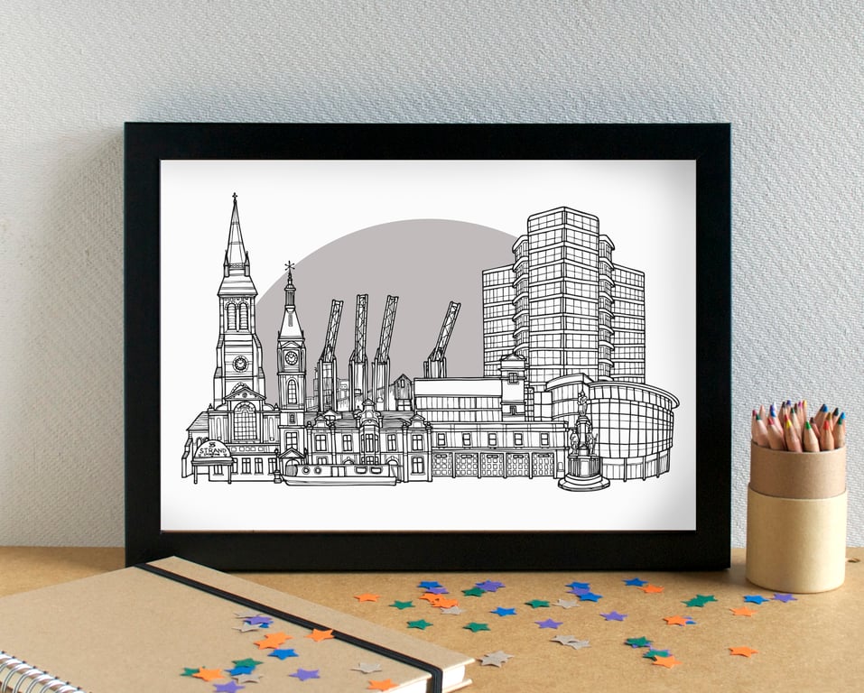 Bootle Liverpool Skyline Art Print