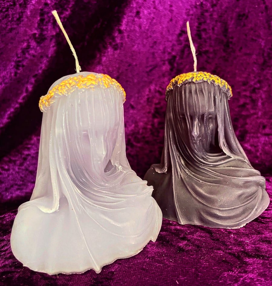 Small Veiled Lady Kitsch Candles 