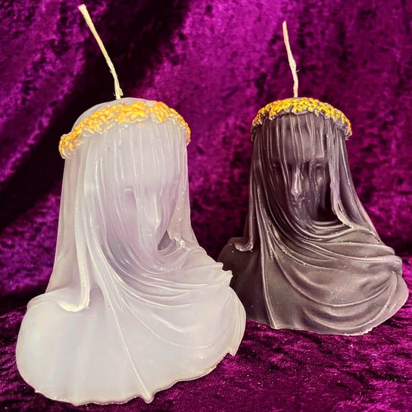 Small Veiled Lady Kitsch Candles 