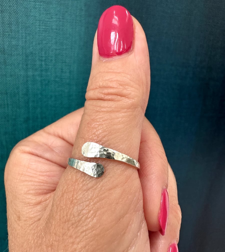 silver ring, Eco-friendly, recycled silver, adjustable ring