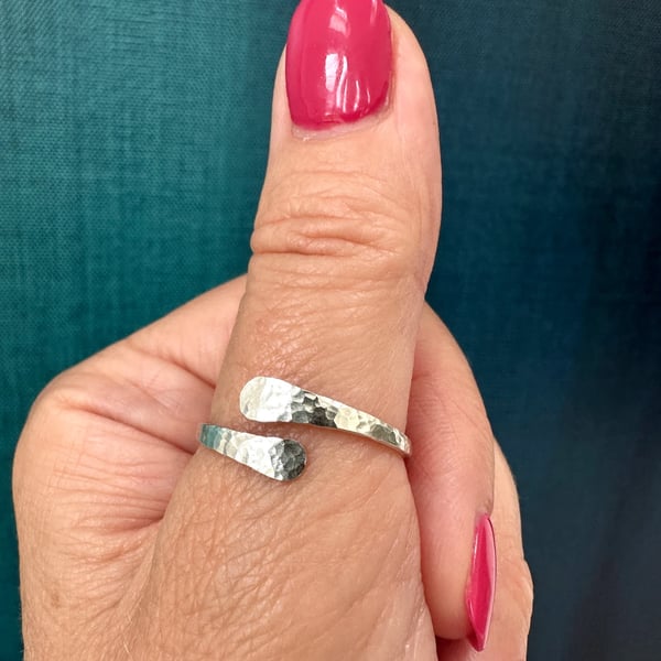 silver ring, Eco-friendly, recycled silver, adjustable ring