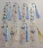 Acrylic butterfly and flowers theme bookmark with tassel 