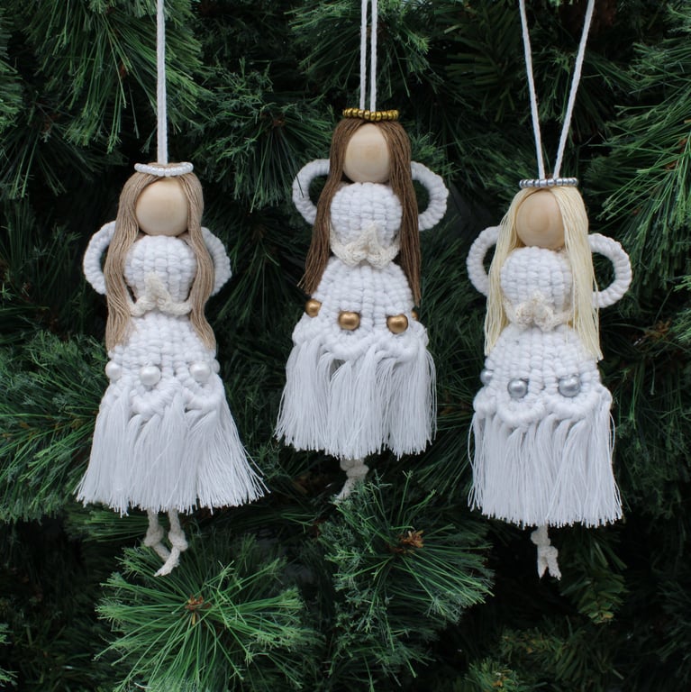 Macrame Angel, hanging angel, Christmas tree decoration