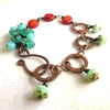 Copper & Turquoise Cluster Bracelet