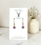 Charm Earrings - Mini Daisy - Purple  - Image 1