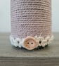 Set Of 2 Neutral Rope Wrapped Bottles-Heart Detail-Rustic Home Decor - Image 4