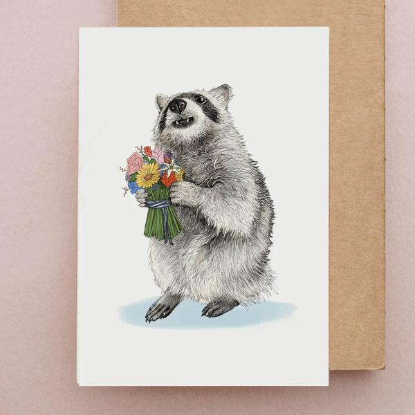 Raccoon Card Mothers Day Card - Funny Mothers day or Thank you Card 