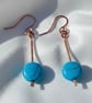 Handmade Copper & Blue Howlite Earrings