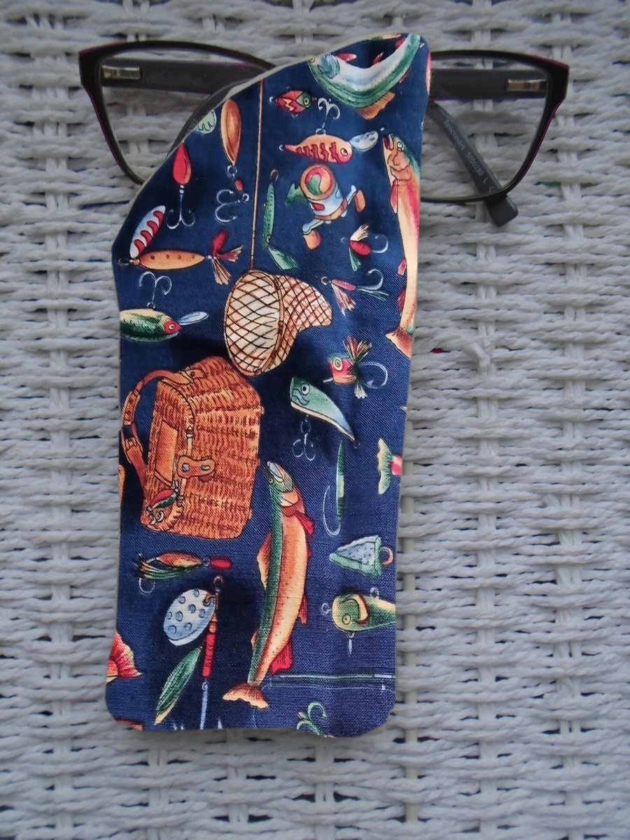 Fishing Fisherman Cotton Glasses Case 