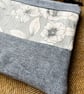 Reclaimed denim and floral book pouch zip bag clutch with reclaimed materials - Image 2