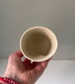 Handmade small ceramic dimple mug, cream handleless mug - Image 4