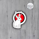 Jackalope Vinyl Sticker - Die Cut Animal Sticker - Laptop Sticker