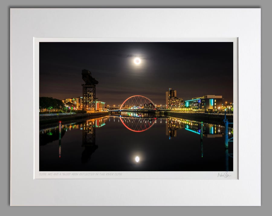 Clyde Arc Squinty Bridge and River Clyde Glasgow - A3 (50x40cm) Unframed Print