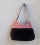 Handmade upcycled wool tweed magnetic snap closure bag - Image 1