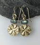 9ct gold and labradorite Bloom earrings