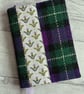 A6 'Harris Tweed®' Notebook Cover - Purple,Green Tartan & Liberty London Print - Image 2