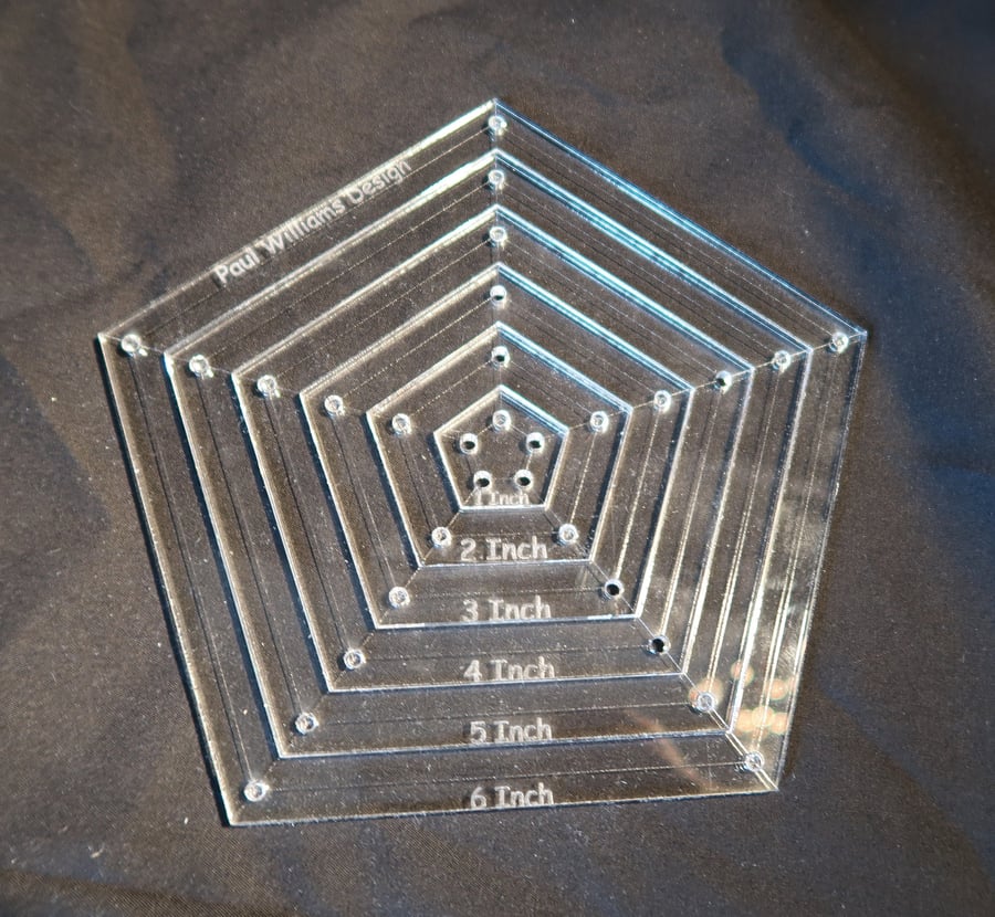 Pentagon, pentangle quilting template set, stencil, quilt making,paper piecing