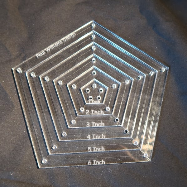 Pentagon, pentangle quilting template set, stencil, quilt making,paper piecing